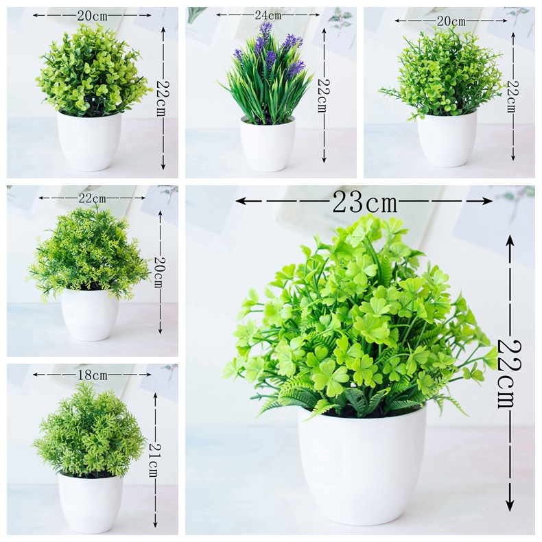 Nordic Style Artificial Green Grass Potted Plants Bonsai Home Garden Wedding Birthday Party Christmas Decor Fake Plants Bonsai