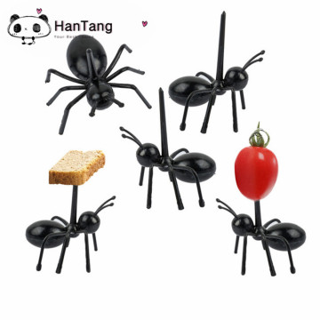 6pcs / 12pcs Lovely Mini Ant Fruit Fork Plastic Fruit Pick Kids Snack Cake Dessert Food Fork Kitchen Tableware Party Decor 5Z