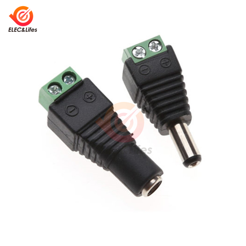 5Pairs DC 12V Male + Female 2.1x5.5MM DC Power Jack Plug Adapter Connector for CCTV TV Camera
