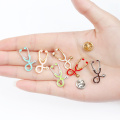 Doctors Nurses Gold Sliver Mini Stethoscope Brooches Pins Jackets Coat Lapel Pin Bag Button Collar Badges Gifts Medical Jewelry