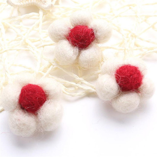 Wool needle felt flower handmade Wool Flower for DIY Fashion jewelry Hair Garment Accessories multi colors 1PC