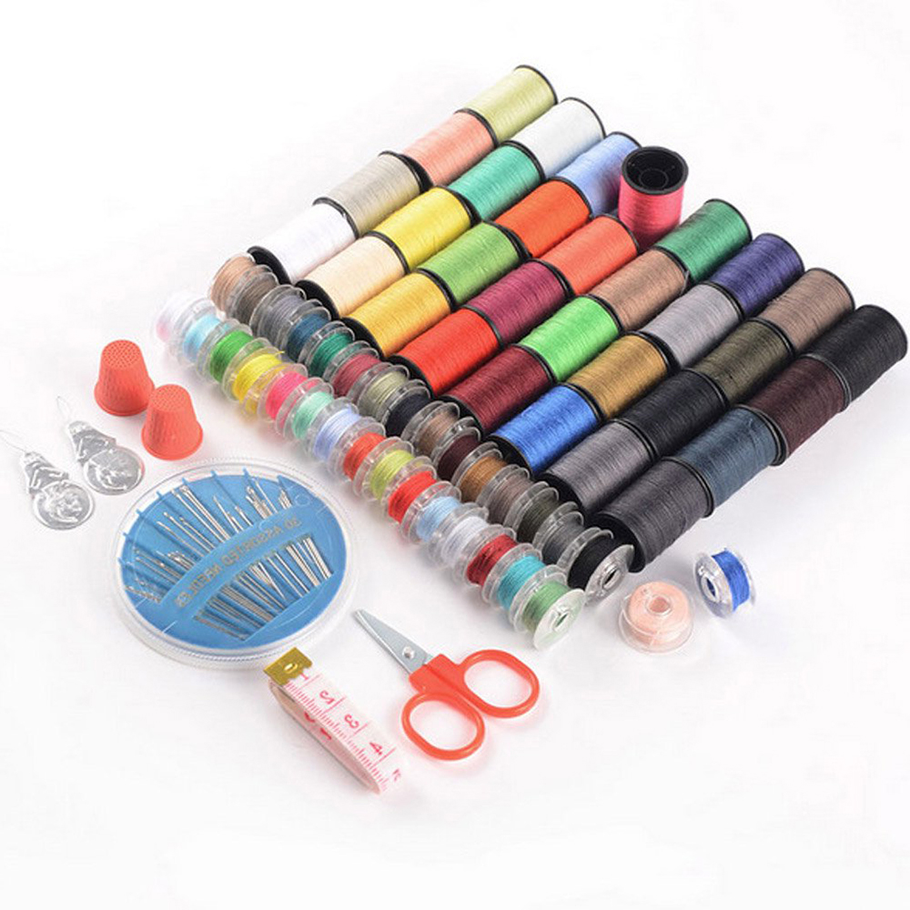 Pack Of 64 Mixed Colors Polyester Spool Sewing Thread Hand Machine Sewing Roll Durable Polyester Sewing Thread Suit
