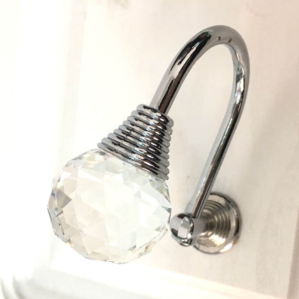 Zinc Alloy Crystal Curtain Hold Backs Tie Back Wall Hook Diamante Holder for Home Room Window Decor