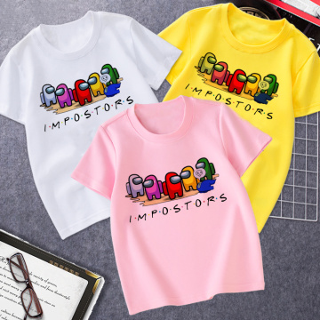 New Game Among Us Cartoon T Shirt For Kids Summer Boy Clothes 24M-9T Years Fashion Top Tees Children All-Match Boys' Clothing