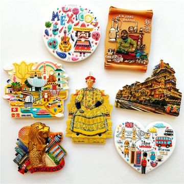 China Chongqing, Singapore, Mexico 3D Fridge Magnets Travel Souvenirs Refrigerator Magnetic Stickers Home Decoration