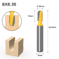 1PC8mm Shank CNC carbide end mill tool Long Blade Round Nose Bit Core Box Router Bit - Long Reach