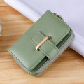 Women Card Holder Wallet PU Leather Black/green/yellow/pink Bank/ID/credit Card Holder Case Zipper/hasp Female Wallet