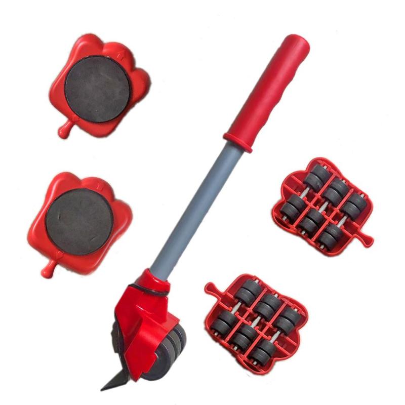 5Pcs Furniture Transport Roller Set Removal Lifting Moving Tool Heavy Object Mover Household Furniture Mobile Slides Trolley