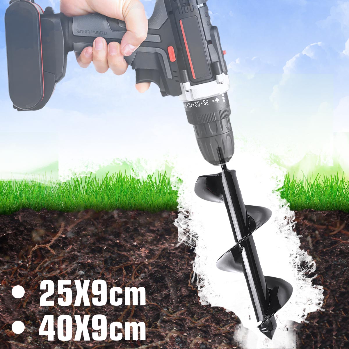 Earth Auger Hole Digger Tool Garden Planting Machine Drill Bit Fence Borer Post Post Hole Digger Garden Auger Yard Tool