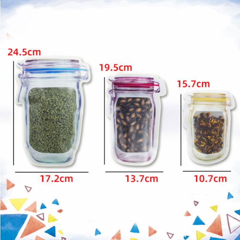 New Pack Jar Bag Reusable Snack Bag Mobile Hermetic Freezer Bags Ziplock Bags Kitchen Food Mason Bottle Seal Pouch Dropshipping