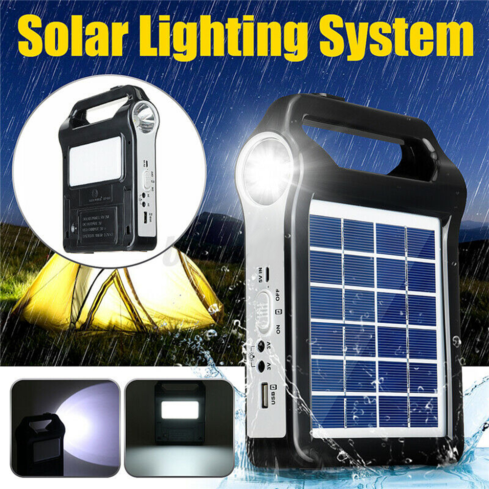 Portable 6V Rechargeable Solar Panel Power Storage Generator System USB Charger With Lamp Lighting Home Solar Energy System Kit