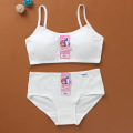 Teen Girls Underwear Soft Padded Cotton Letter Print Bra Set Yoga Sports Running8-14Y