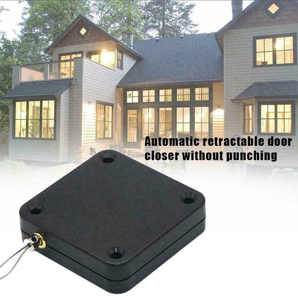 Multi Function Punching Free Automatic Springback Solid Durable Black Abs Safe Stainless Steel Door Closer