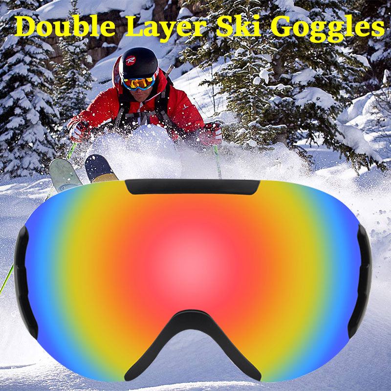 Men Women UV400 Anti-fog Double Layers Ski Goggles Lens Ski Mask Glasses Skiing Snow Snowboard Eyewear Mirror polarize Goggles