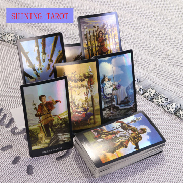 Updated Tarot cards deck shining card game divination fortune board game for girls gifts