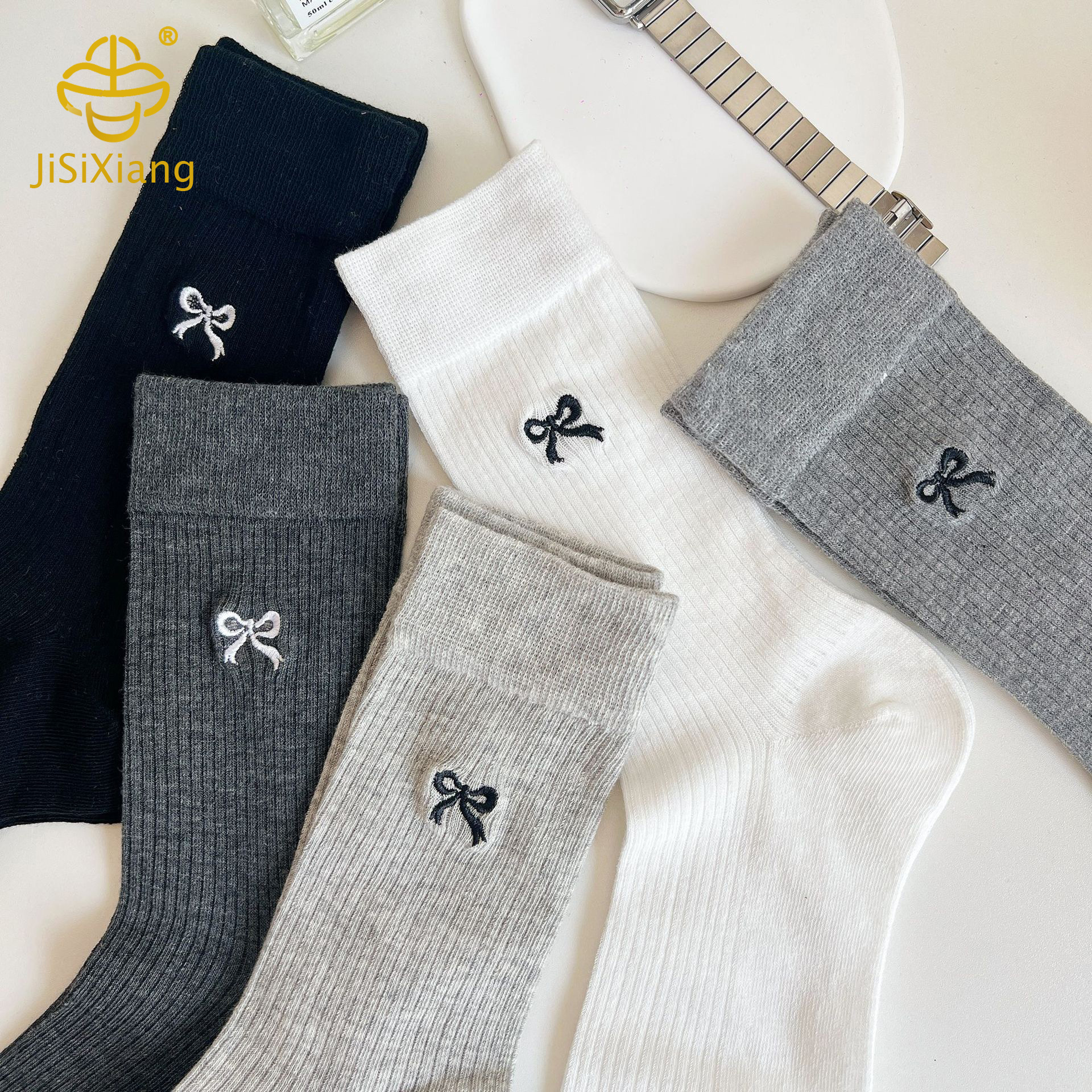 Embroidered tube socks