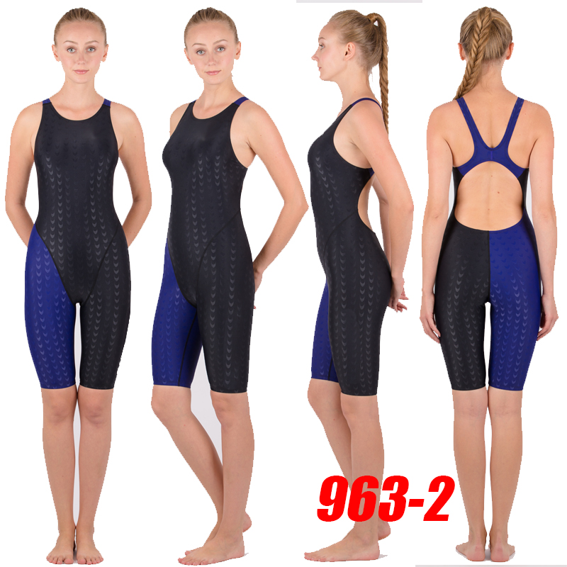 NWT HXBY 963 WOMEN'S GIRL‘S COMPETITION TRAINING RACING PROFESSIONAL KNEESKIN SWIMWEARS SWIMSUITS FISH-SCALE PATTER ALL SIZE NEW