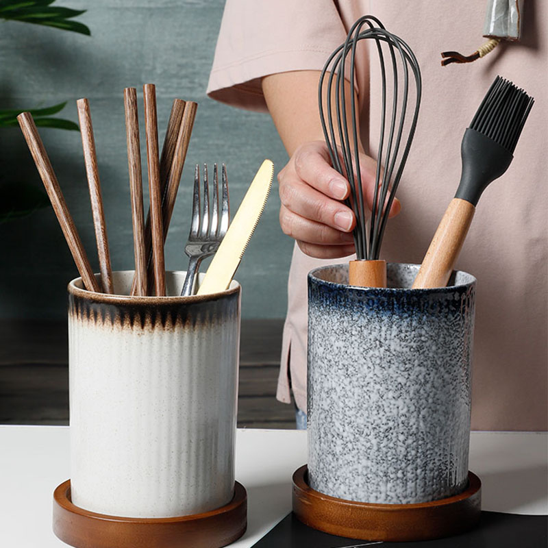 Creative Ceramic Drain Chopstick Holder Table Decoration Kitchen Storage Supplies Restaurant Hotel Service Supplies