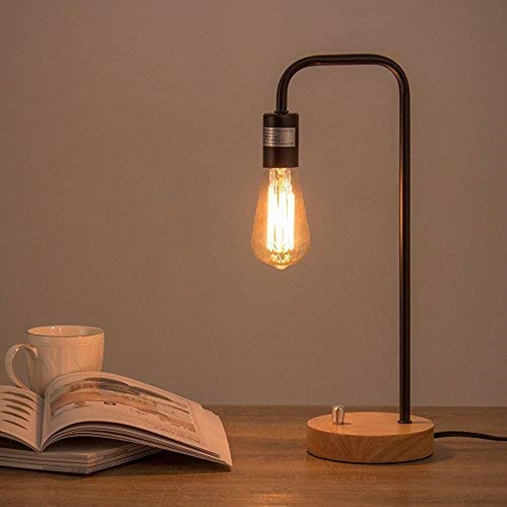 Industrial Style Black Bedroom NIghtstand Lamp