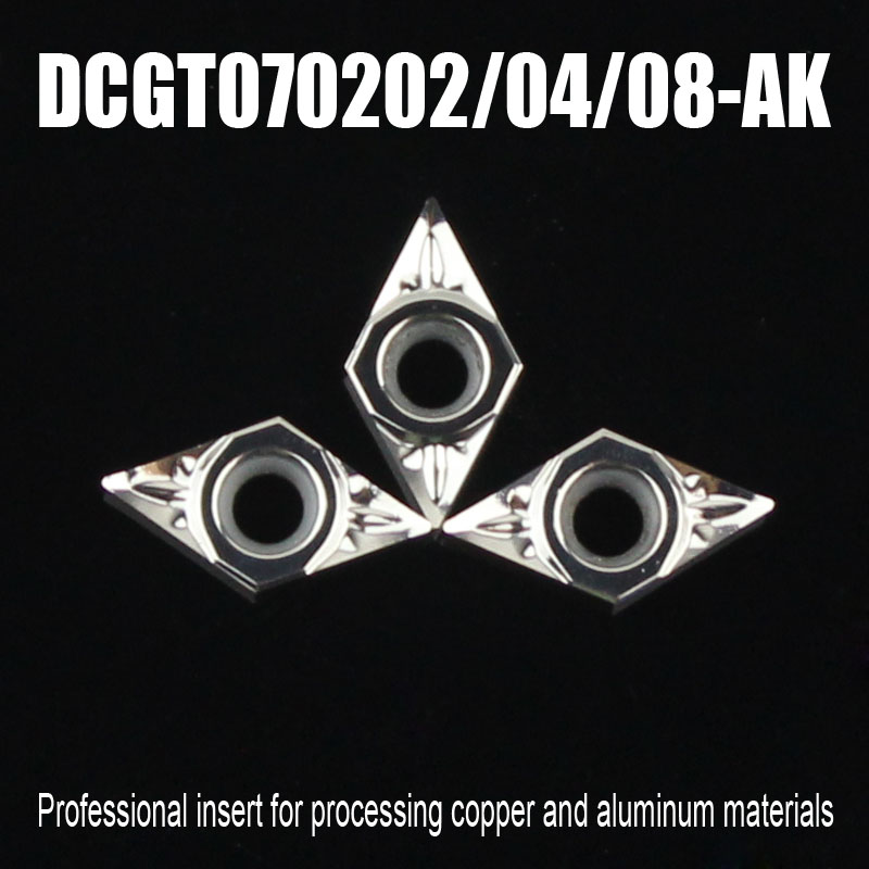 10pcs DCGT0702 02 AK DCGT0702 04 ccgt0702 carbide inserts turning scraps blade for Aluminum Copper Wood working turning tools