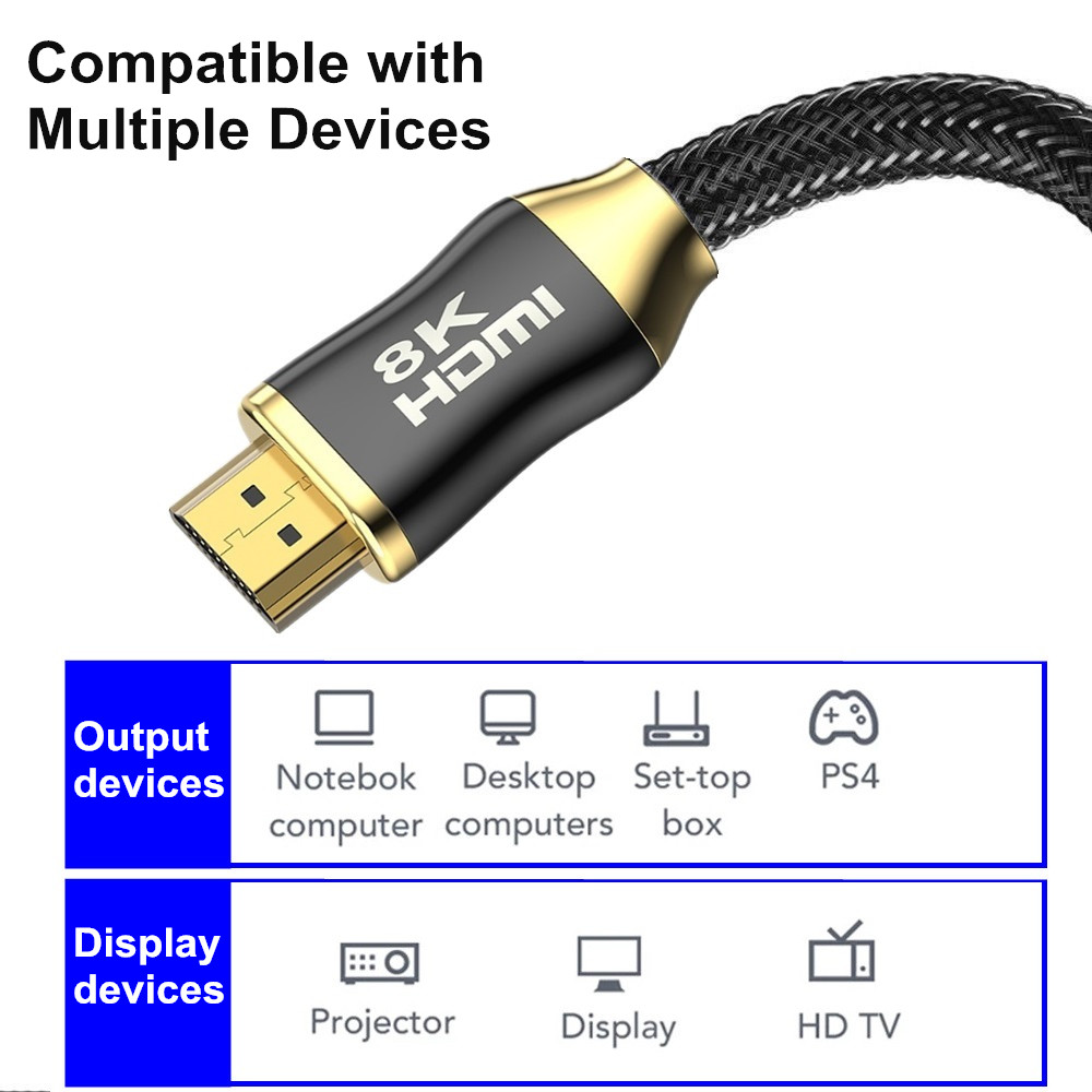 HDMI-compatible Cable 1M 3M 5M 10M HDMI2.1 Cable 48Gbps for mi box Samsung TV PS4 Splitter Switch Audio Video Cable 8K HDMI2.0