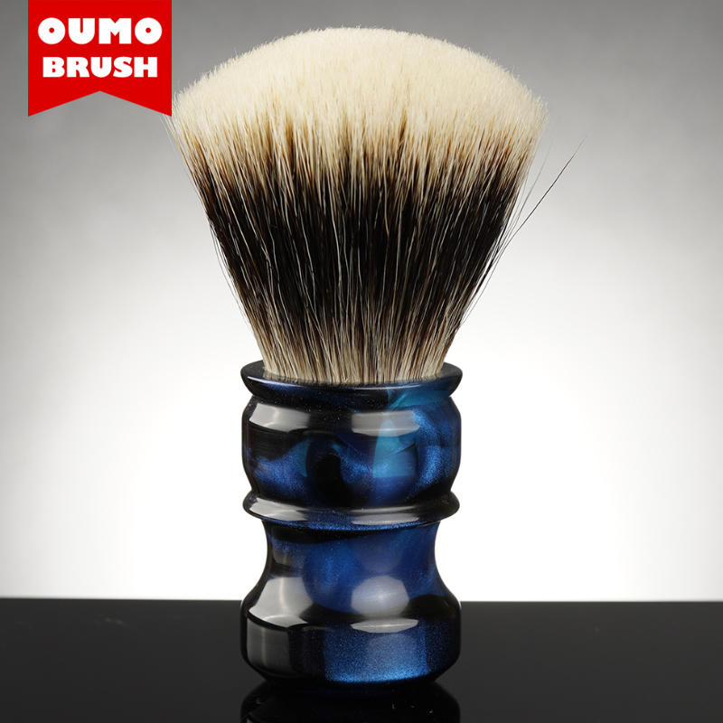 OUMO BRUSH- OUMO DEEP SEA CHUBBY shaving brush with Manchuria SILK WT HOOK BOAR 10 different knots to choose