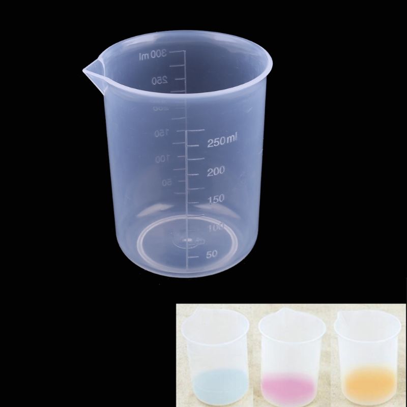 5 Sizes Plastic Beakers Measuring Cups Set Graduated Transfer Pipettes