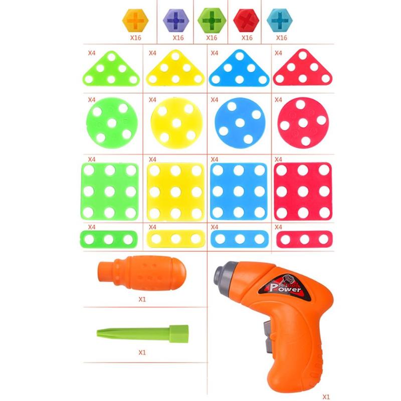 Plastic Kids Drill Puzzle Educational Toys Screw Group Tool Kits Jigsaw Toy create brain tool toy with kind of pattern play