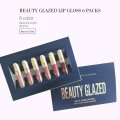 Beauty Glazed Long-Lasting Moisturizing Lipstick Lip Gloss 6 Pcs Set No Makeup Moisturizing Lip Gloss Beauty Products