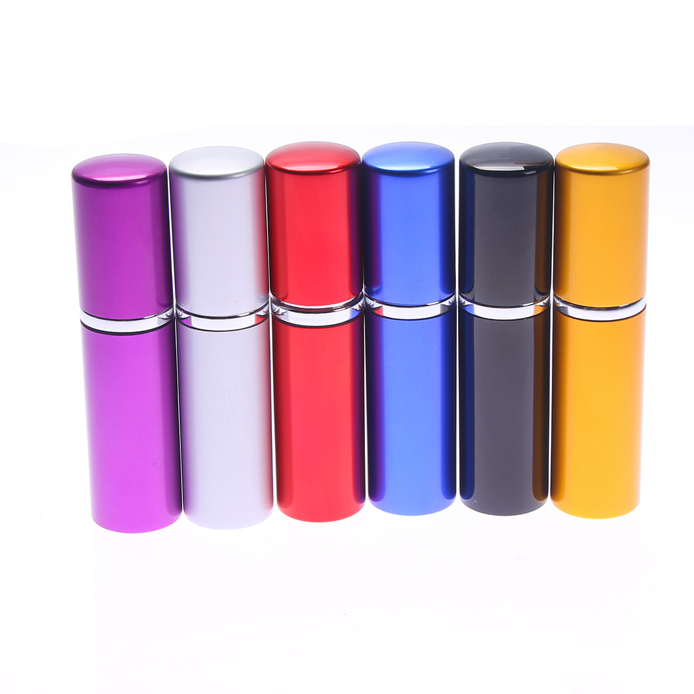 5ml Perfume Bottle Aluminium Anodized Compact Atomiser Perfume Aftershave Atomizer fragrance glass scent-bottle Mixed color