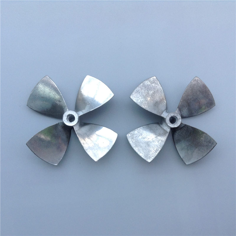 Dia 44mm 55mm 60mm Metal Large Thrust Propeller Shaft Hole Dia 4mm 4-blade Paddle for RC Bait Tug Boats Aluminum Alloy Prop
