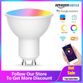 GU10 Smart Bulb Wireless WiFi App Remote Control RGBW 5W Led Dimmable Compatible With Alexa & Google Home Bedroom Light Remote