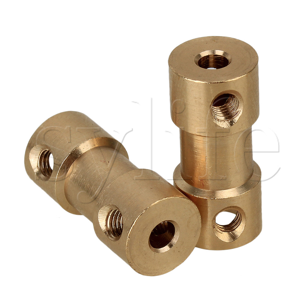 3mm to 5mm Brass Joint Motor Shaft Coupling Adapter Connector For RC Aircraft With Screws and Allen Wrench Pack of 2