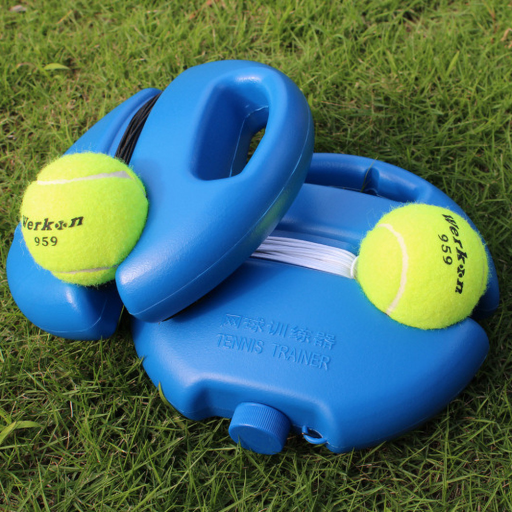 1 Set Tennis Trainer Tennis Base+Training Ball with Rope Durable Easy to Use Trainer Baseboard Sparring Device Tool #D