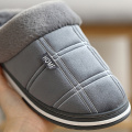Winter warm slippers men Suede Gingham Short plush Indoor shoes for male Non slip Cozy Velvet Waterproof Fur home men slippers