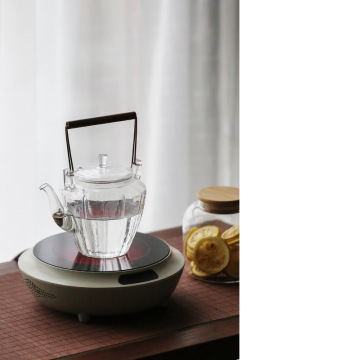 WIZAMONY Heat-Resistant Glass Copper Gantry Crane Kettle pao Kung Fu Tea Wooden Handle zhu shui hu Mass Teapot Boiling Tea