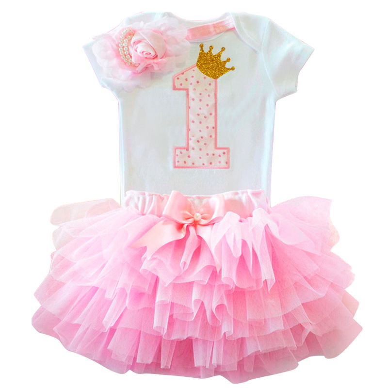 My Little 1 Year Girl Baby Birthday Dress Infant Party Dress Cake Smash Outfits Tutu Dresses Christening Summer Toddler Clothes