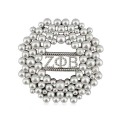 Drop shipping ZETA PHI BETA Sorority Round Shape ZPB Pearl Pins Brooch Jewelry