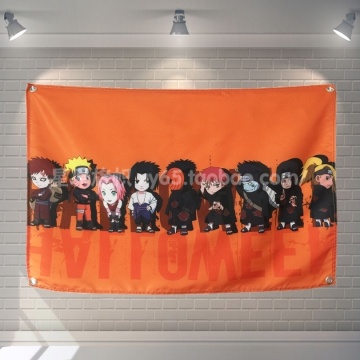 Classic Anime Naruto Movies Cloth Flag Banners & Accessories Bar Billiards Hall Studio Theme Wall Hanging Decoration