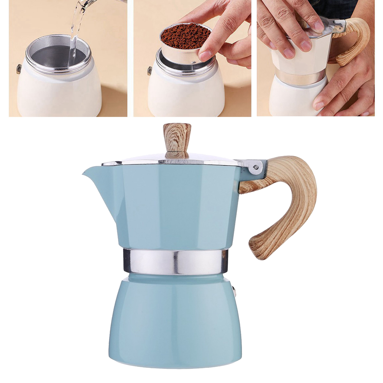 Coffee Moka Maker Italian Moka Espresso Cafe Percolator Pot Stovetop Coffee Maker Stove Top Turkish Percolator Presser Stainless
