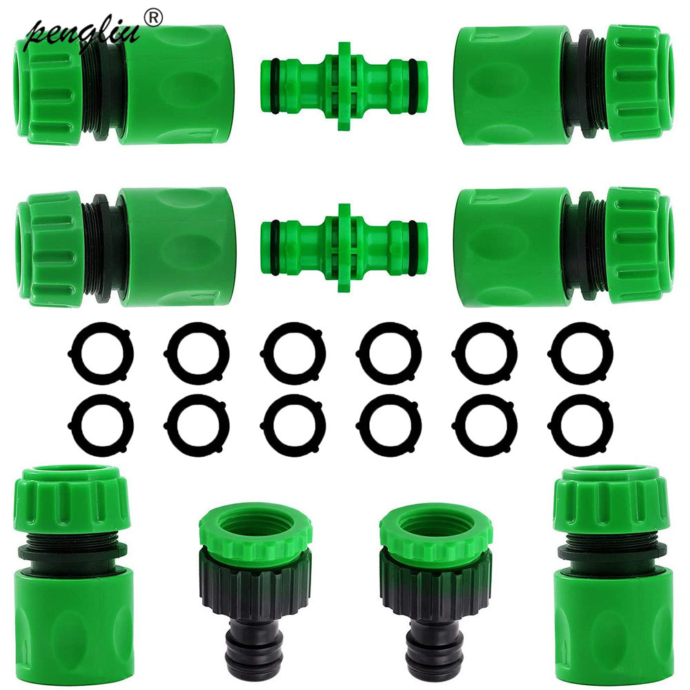 Garden Watering Hose ABS Quick Connector 1/2" End Double Male Hose Coupling Joint Adapter Extender Set For Hose Pipe Tube