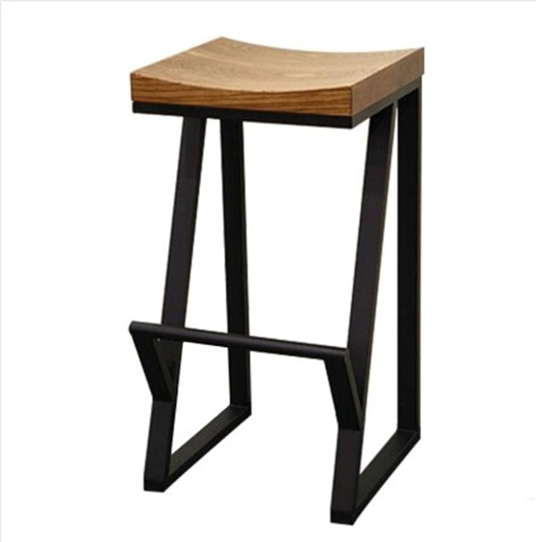 Creative Dinning Chairs Retro Bar Chair Wrought Iron Bar Stool Solid Wood Bar Stool High Stool Bar Chair Durable Coffee Chair