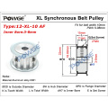 POWGE Inch Trapezoid 12 Teeth XL Timing pulley Bore 4/5/6/6.35/7/8mm for width 10mm XL Synchronous Belt 12-XL-10 AF 12teeth 12T