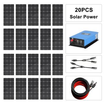 ECOWORTHY 2000W Solar Panel System Kit: 20*100W Solar Panel 2000W Grid Tie Pure Sine Inverter Solar Energy System For Home kits