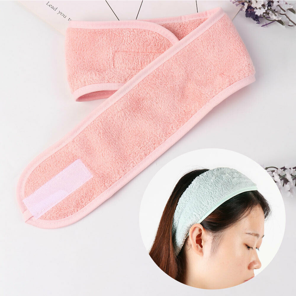 1PC Women Adjustable Makeup Headbands Wrap Tiara Turban Face Wash Bath Salon SPA Velcro Hairband For Women Accessories