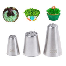 3Pc Stainless steel cream decoration mouth Small grass shape cream nozzle Baking tools Grass Cream Icing Nozzles Pastry Decorate