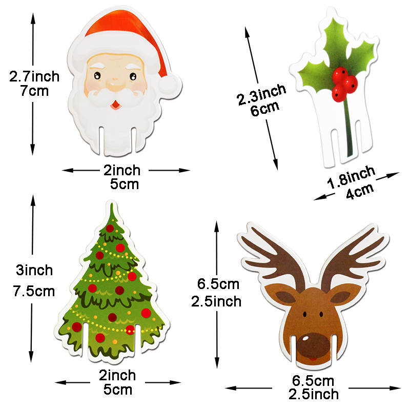 50pcs Santa Claus Snowman Tree Wine Glass Christmas Decorations For Home Table Place Cards Xmas Gift New Year Party Supplies