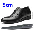 Misalwa Warm Winter/Spring Men Dress Shoes 5/7cm Elevator Formal Shoes Brogue Wedding Party Gentleman Shoes Lift Taller Shoe