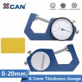 XCAN 0-20mm/0.1mm Dial Thickness Gauge Leather Paper Thickness Meter Tester Width Measuring Instrument Tools