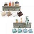 Wood Coffee Cup Rack with Hooks for Wall